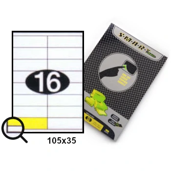 Samolepicí etikety, štítky 105x35, papír A4, 100 listů