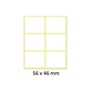 Popisovací štítky 56x46 mm, bílé, A6, 10 listů