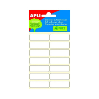 Popisovací štítky 13x40 mm APLI, bílé, A6, 6 listů