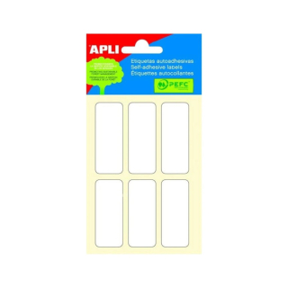 Popisovací štítky 20x50 mm APLI, bílé, A6, 6 listů