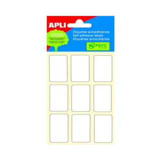 Popisovací štítky 22x32 mm APLI, bílé, A6, 6 listů