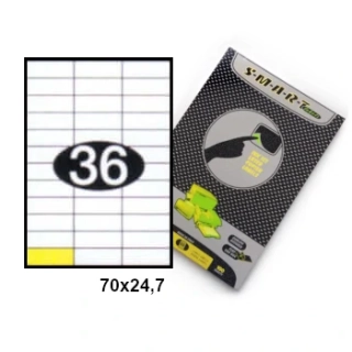 Samolepicí etikety, štítky 70x24,74, papír A4, 100 listů